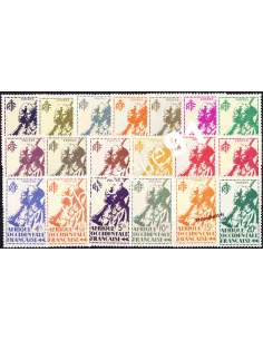 Timbres d'A.O.F. n° 4 à 22, tirailleur, timbres des colonies françaises