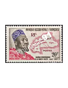 Timbre d' AOF n° 73. Reconstruction du territoire de la Haute-Volta.