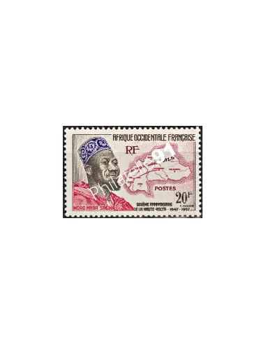 Timbre d' AOF n° 73. Reconstruction du territoire de la Haute-Volta.