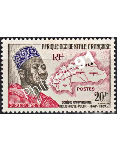Timbre d' AOF n° 73. Reconstruction du territoire de la Haute-Volta.