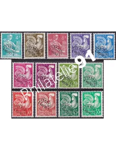 Timbres Préoblitérés n°  106 à 118, collection timbres France