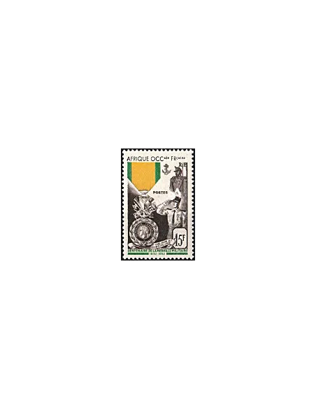 A.O.F n°46,Médaille militaire, timbres des colonies françaises