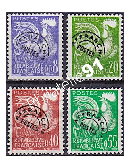 Timbres Préoblitérés n°  119 à 122, collection timbres France
