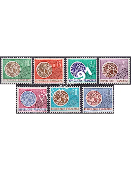 Timbres Préoblitérés n°  123 à 129, collection timbres France