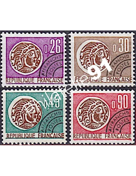 Timbres Préoblitérés n°  130 à 133, collection timbres France