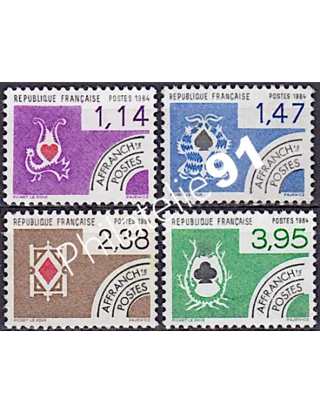 Timbres Préoblitérés n°  182 à 185, collection timbres France
