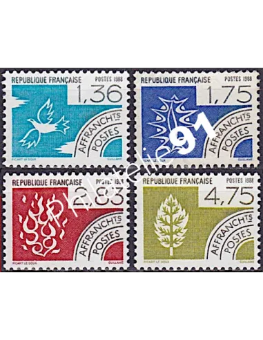 Timbres Préoblitérés n°  198 à 201, collection timbres France