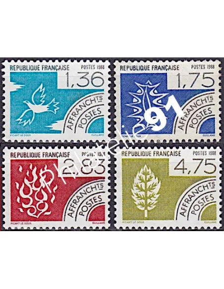 Timbres Préoblitérés n°  198 à 201, collection timbres France