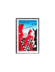 Timbre d'Andorre Français n° 477 - Thématique: Echecs
