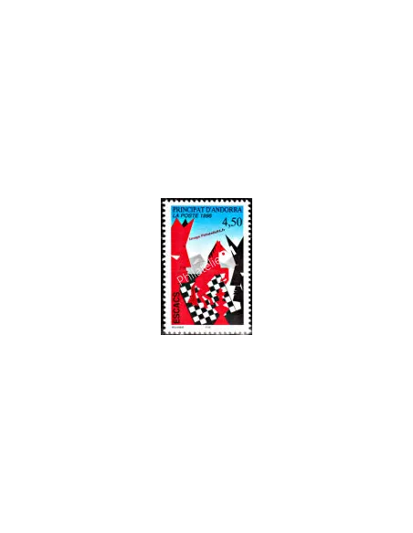 Timbre d'Andorre Français n° 477 - Thématique: Echecs