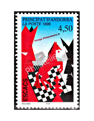 Timbre d'Andorre Français n° 477 - Thématique: Echecs