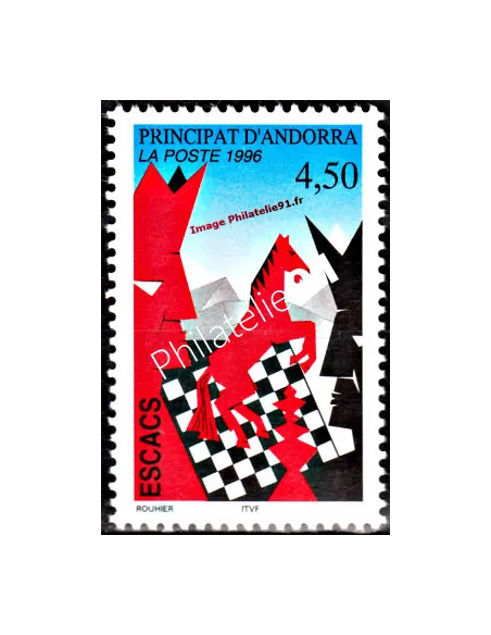 Timbre d'Andorre Français n° 477 - Thématique: Echecs