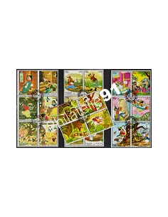 SHARJAH - Lot de 4 minifeuilles dessins animés