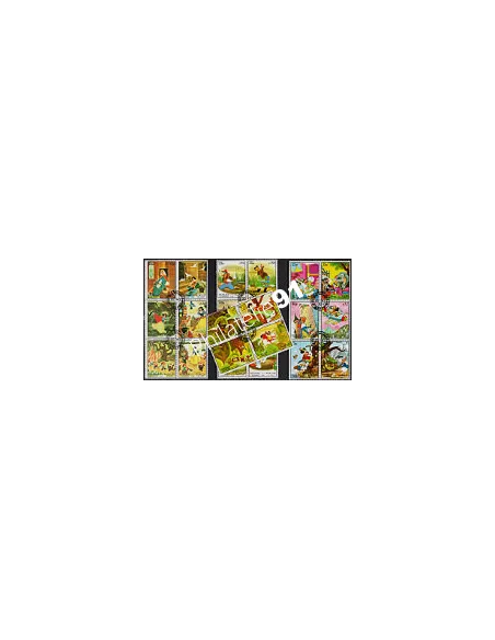 SHARJAH - Lot de 4 minifeuilles dessins animés