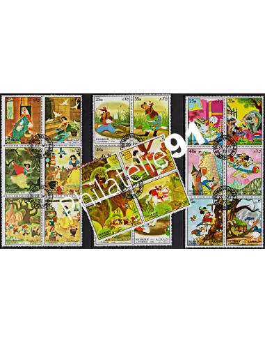 SHARJAH - Lot de 4 minifeuilles dessins animés