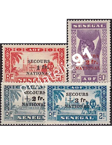 SÉNÉGAL, n° 173 à 176 charnière, timbres colonies françaises