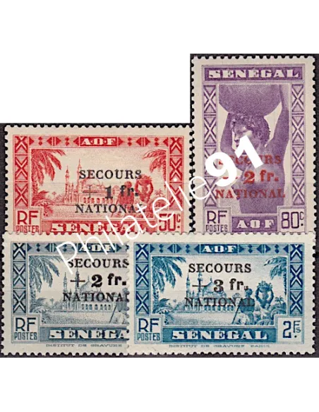SÉNÉGAL, n° 173 à 176 charnière, timbres colonies françaises