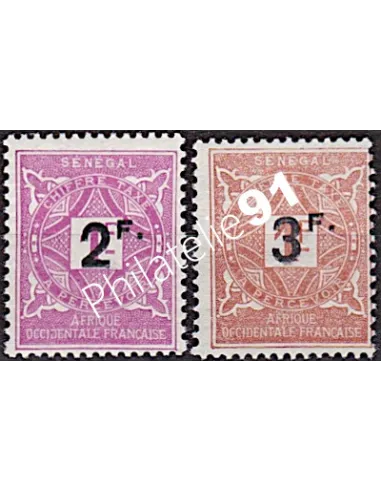 SÉNÉGAL, Taxe n° 20 à 21, collection timbres Colonies Françaises