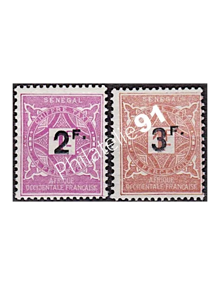 SÉNÉGAL, Taxe n° 20 à 21, collection timbres Colonies Françaises