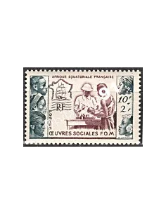 A.E.F. n° 227, oeuvres sociales, timbres des colonies françaises