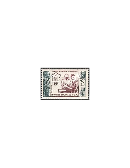 A.E.F. n° 227, oeuvres sociales, timbres des colonies françaises