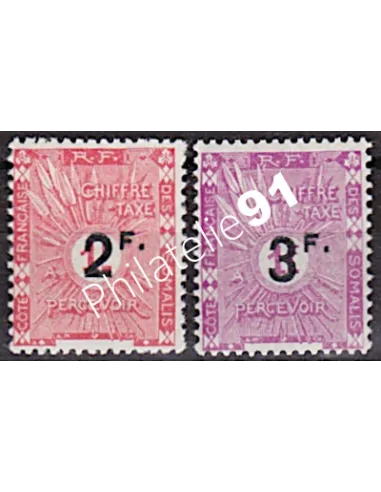 COTE DES SOMALIS, Taxe n° 9 à 10, collection timbre colonies 
