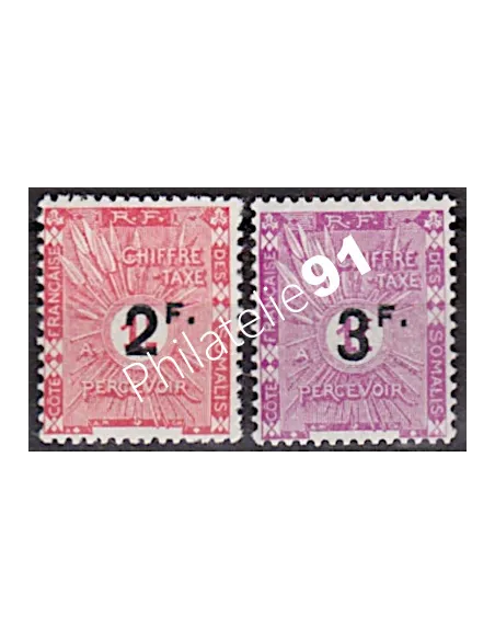 COTE DES SOMALIS, Taxe n° 9 à 10, collection timbre colonies 