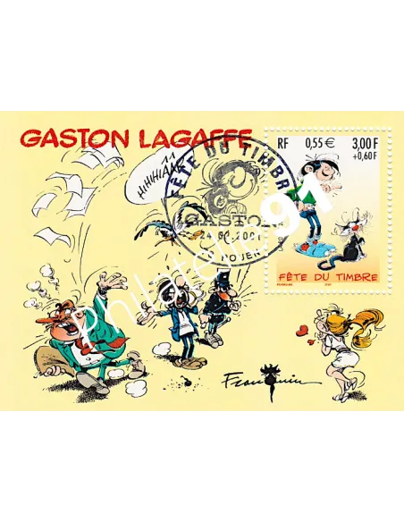 Bloc de timbre de France oblitéré n° 34 - Lagaffe