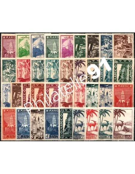 Timbres du Maroc n° 163 à 199 - Timbres des colonies françaises