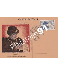 Carte postale, Journée du timbre 1945, Collection lettre France