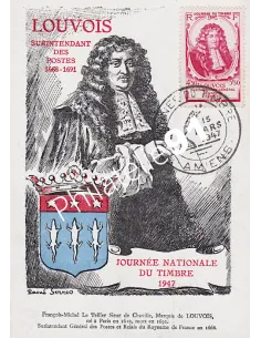 Carte postale, Journée du timbre 1947, Collection lettre France