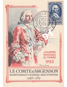 Carte postale, Journée du timbre 1953, Collection lettre France