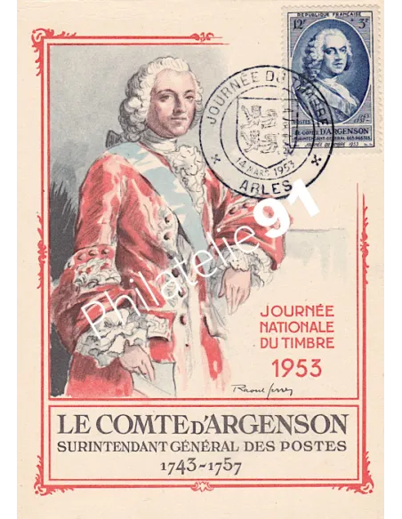 Carte postale, Journée du timbre 1953, Collection lettre France