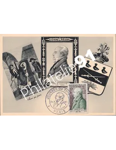 Carte postale, Journée du timbre 1954, Collection lettre France