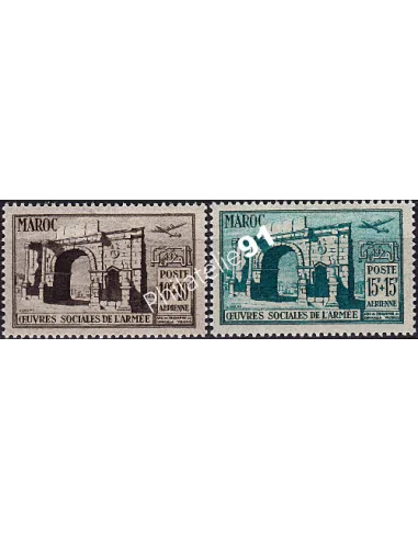 Timbres du Maroc PA n° 79,80, au profit des œuvres sociales de l'armée