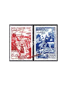 Timbres du Maroc n° 266 et 267, solidarité, timbres des colonies