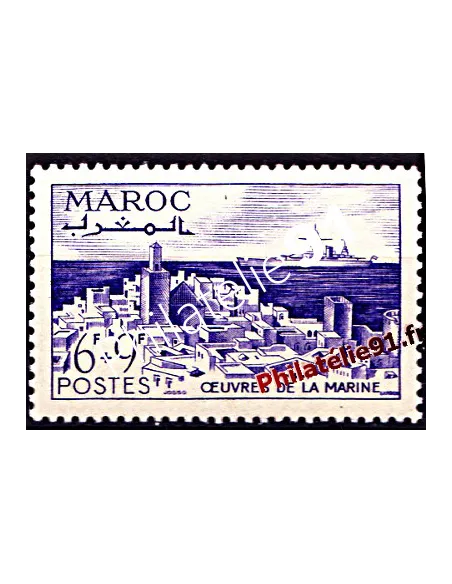 Timbre du Maroc n° 269, œuvres de la Marine, timbres des colonies