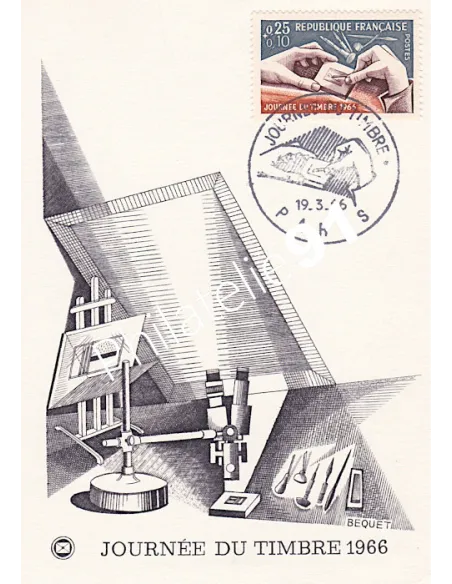 Carte postale, Journée du timbre 1966, Collection lettre France