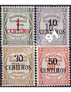 MAROC , Taxe n° 6 à 9, Collection timbre Colonies Françaises