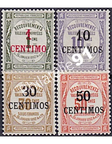 MAROC , Taxe n° 6 à 9, Collection timbre Colonies Françaises