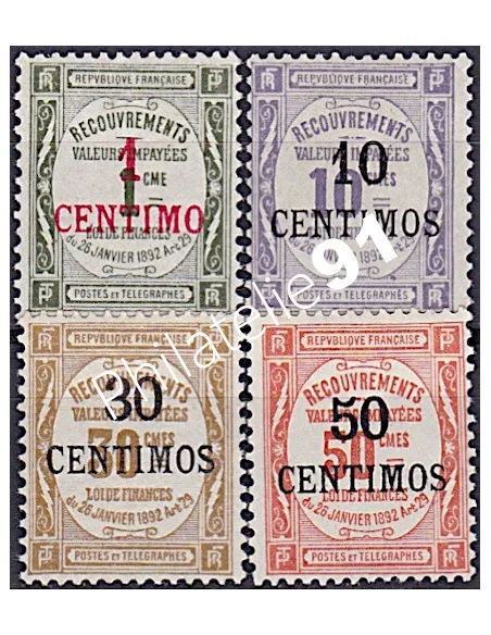 MAROC , Taxe n° 6 à 9, Collection timbre Colonies Françaises