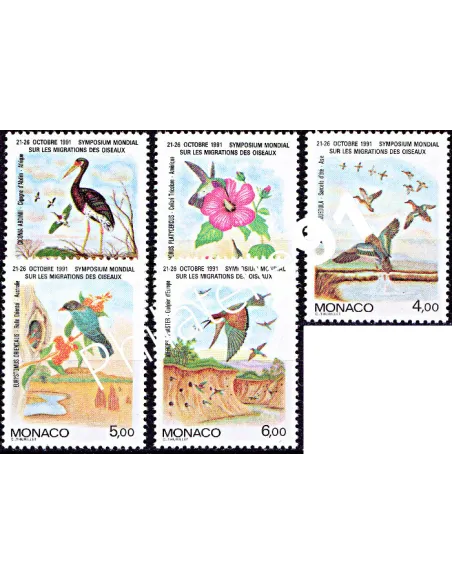MONACO - n° 1754 à 1758 - Oiseaux migrateurs