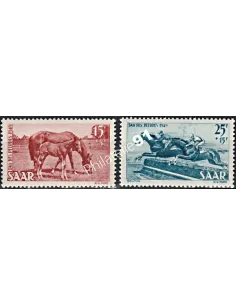 SARRE - n° 253 à 254  - Timbres des Colonie françaises