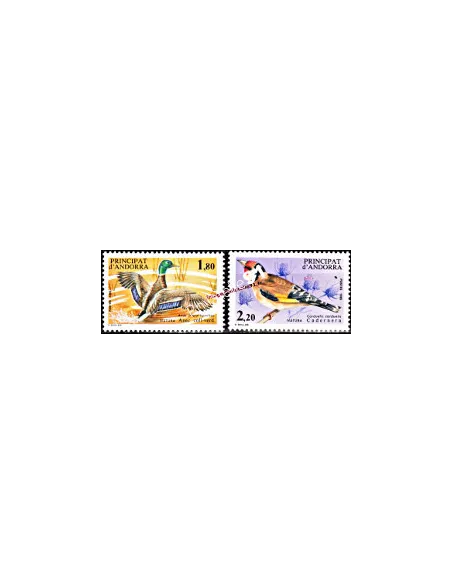 Timbres  d'Andorre Français n° 342 à 343 - Thématique Oiseaux