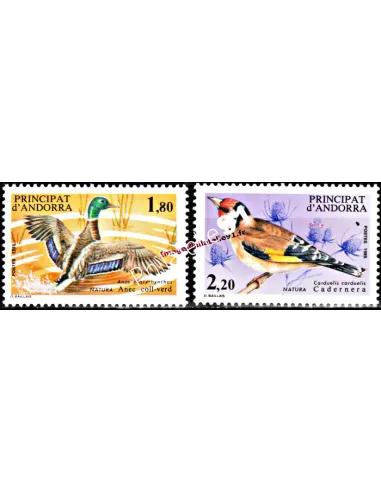 Timbres  d'Andorre Français n° 342 à 343 - Thématique Oiseaux