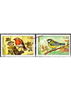 Timbres  d'Andorre Français n° 470 à 471 - Thématique Oiseaux
