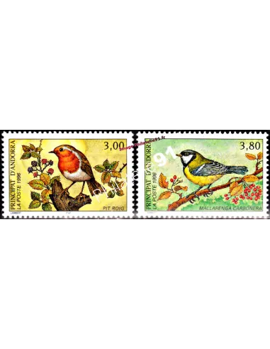 Timbres  d'Andorre Français n° 470 à 471 - Thématique Oiseaux