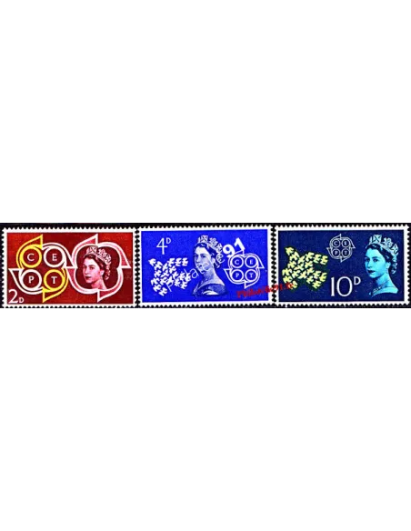 Timbres de GRANDE-BRETAGNE n° 362 à 364 - EUROPA 1961
