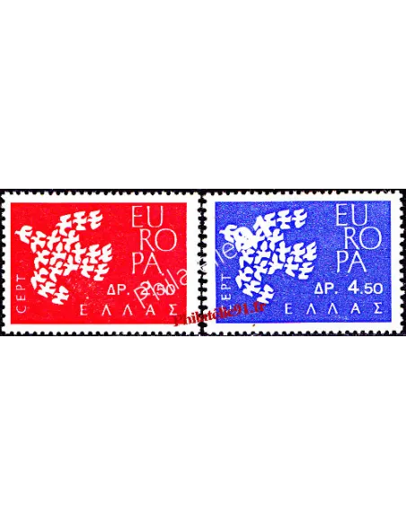 Timbres de Grèce n° 753 à 754 - EUROPA 1961