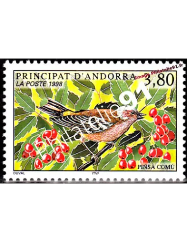 Timbre d'Andorre Français n° 501 - Thématique: Oiseaux